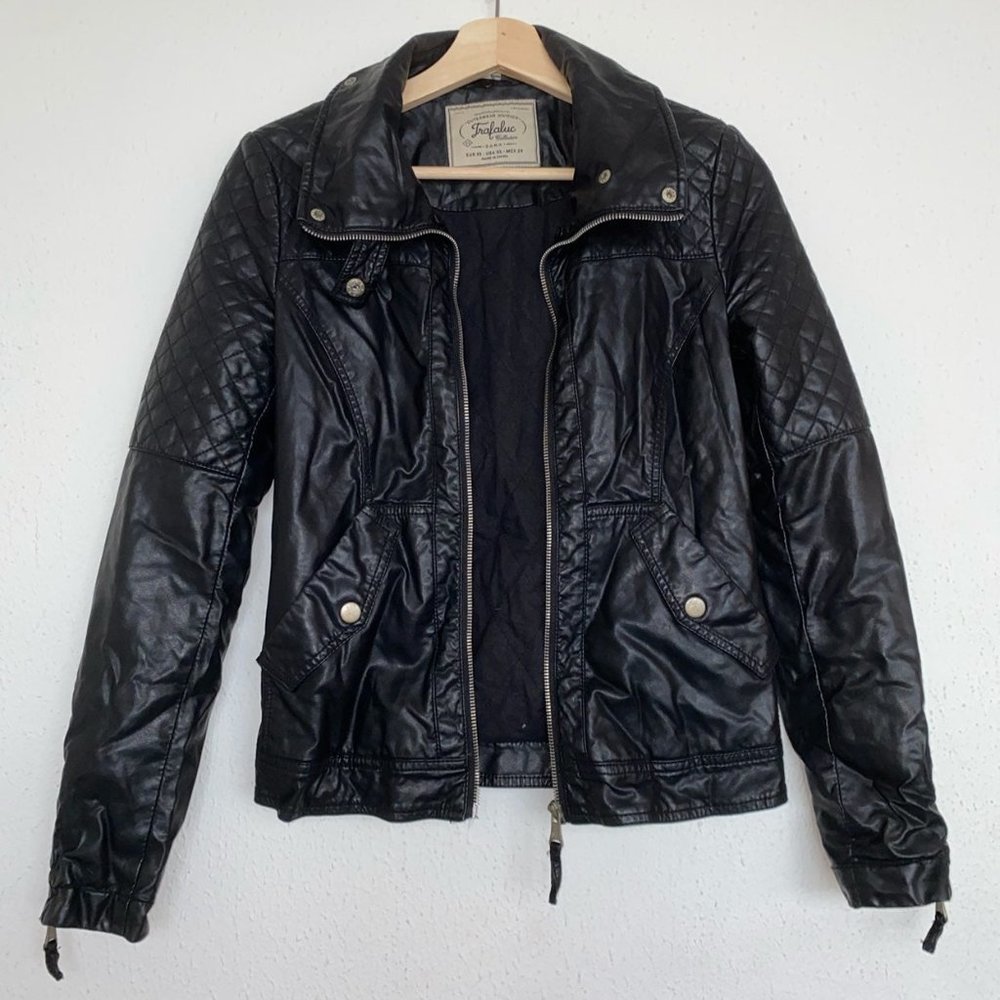 Zara Black Faux Leather Jacket